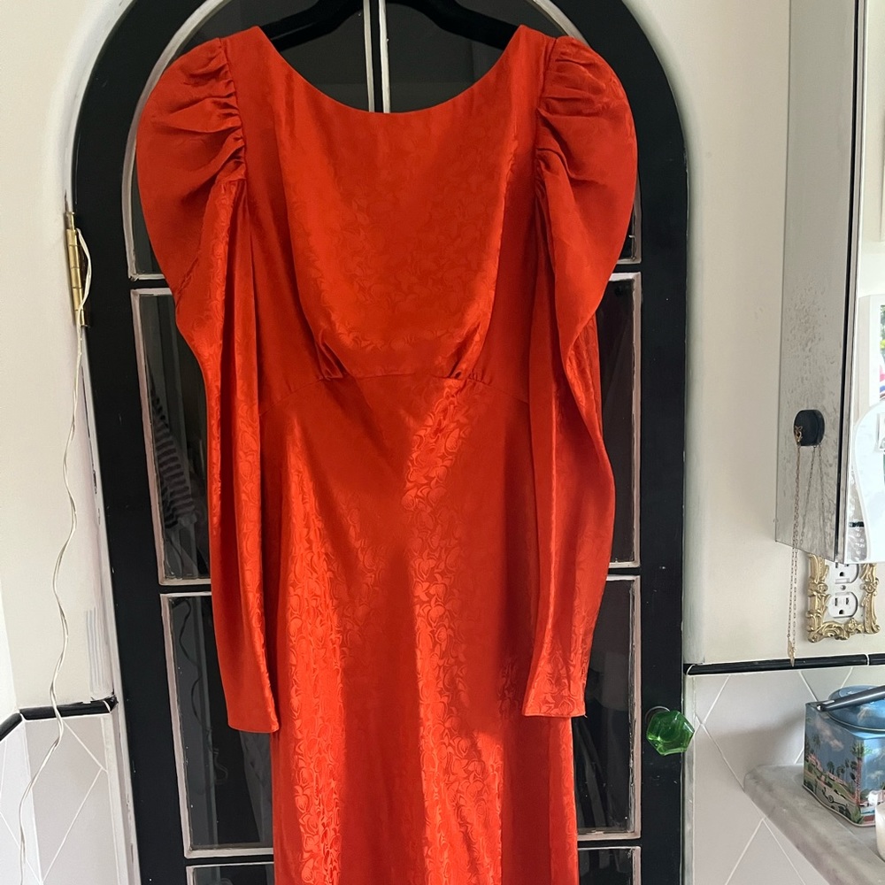 SALONI
Alena Puff Sleeve Silk Jacquard Dress